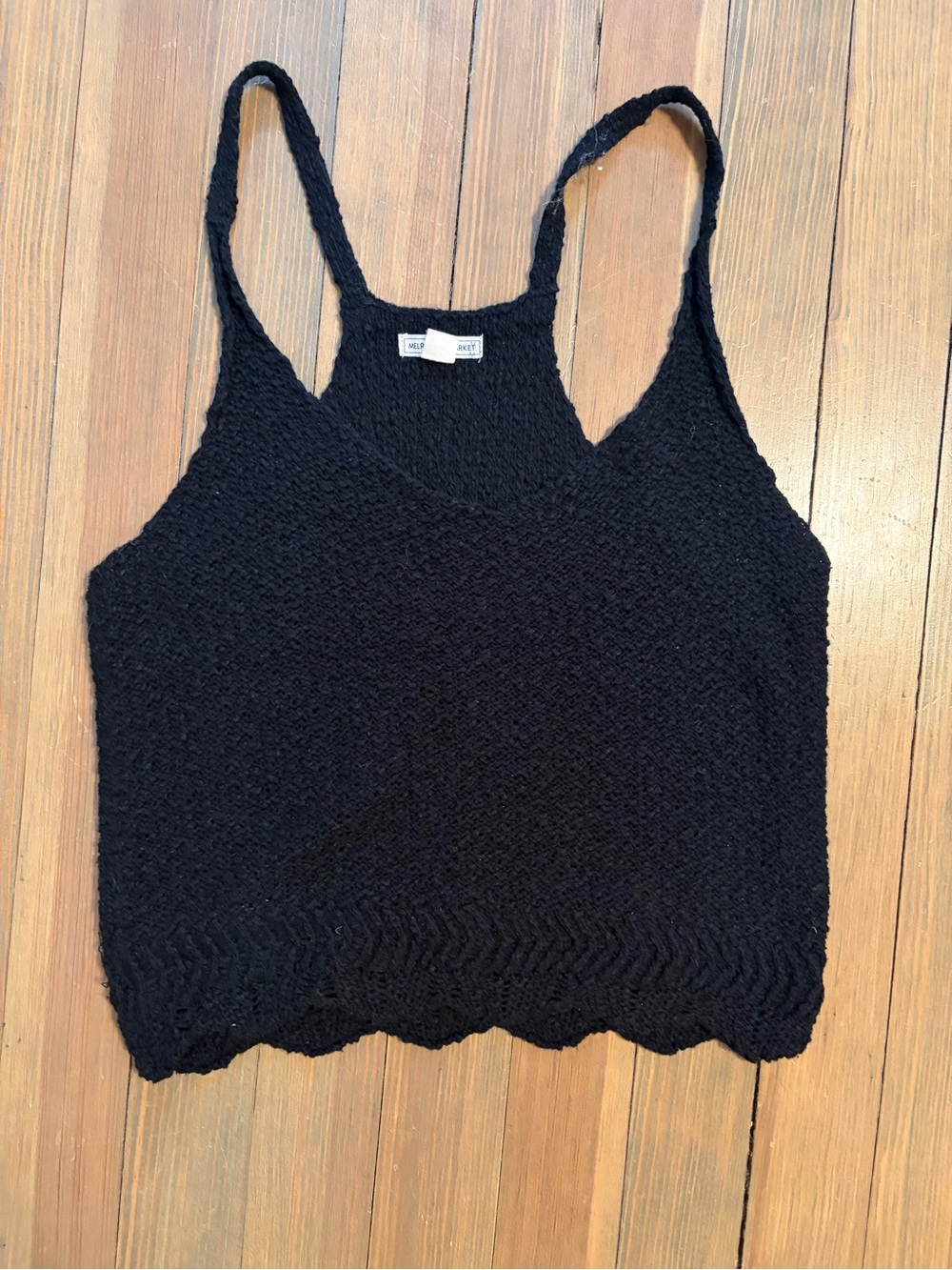 Black Knit cropped Tank Top